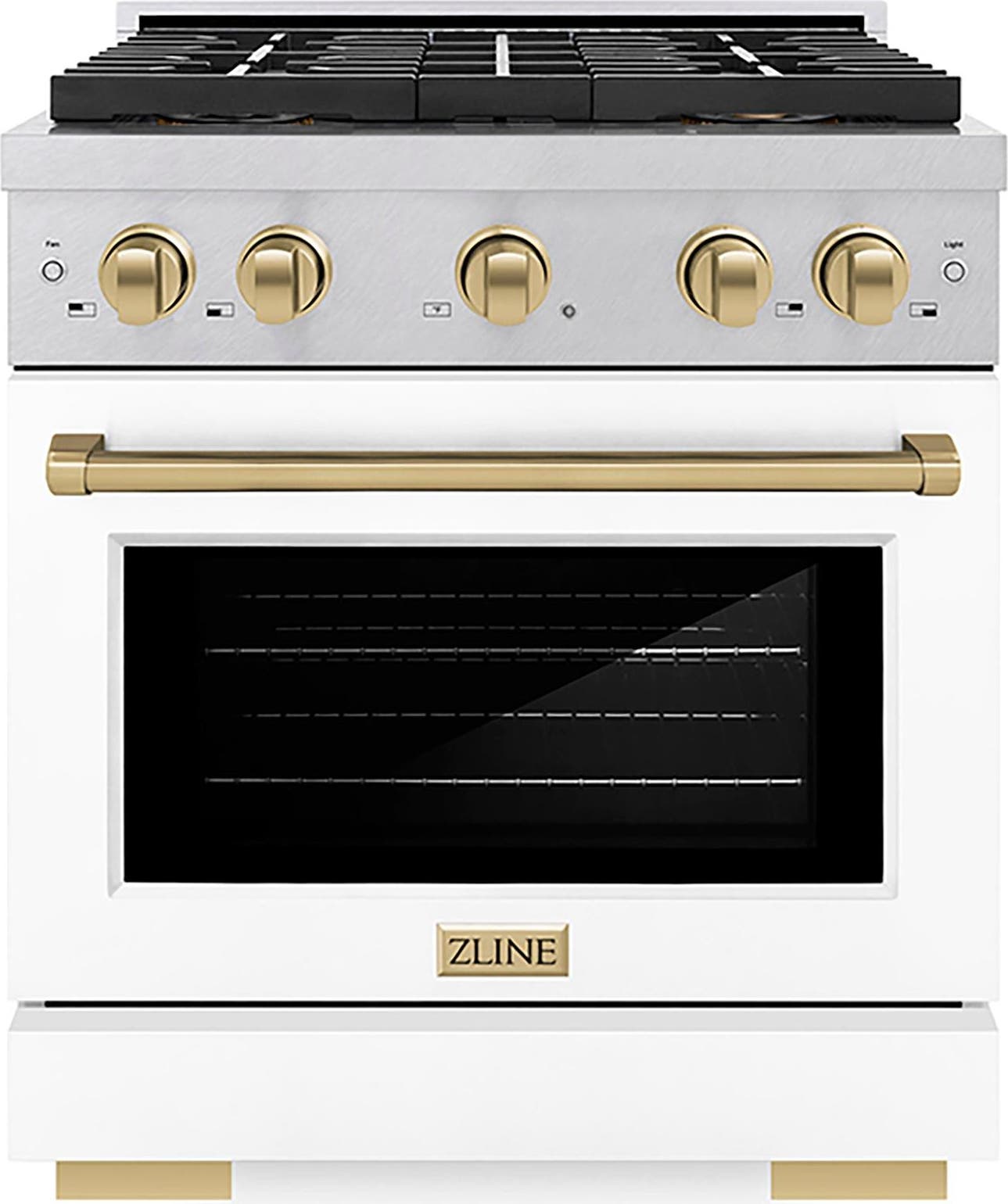 Satin Stainless Steel With White Matte Door And Champagne Bronze Accents