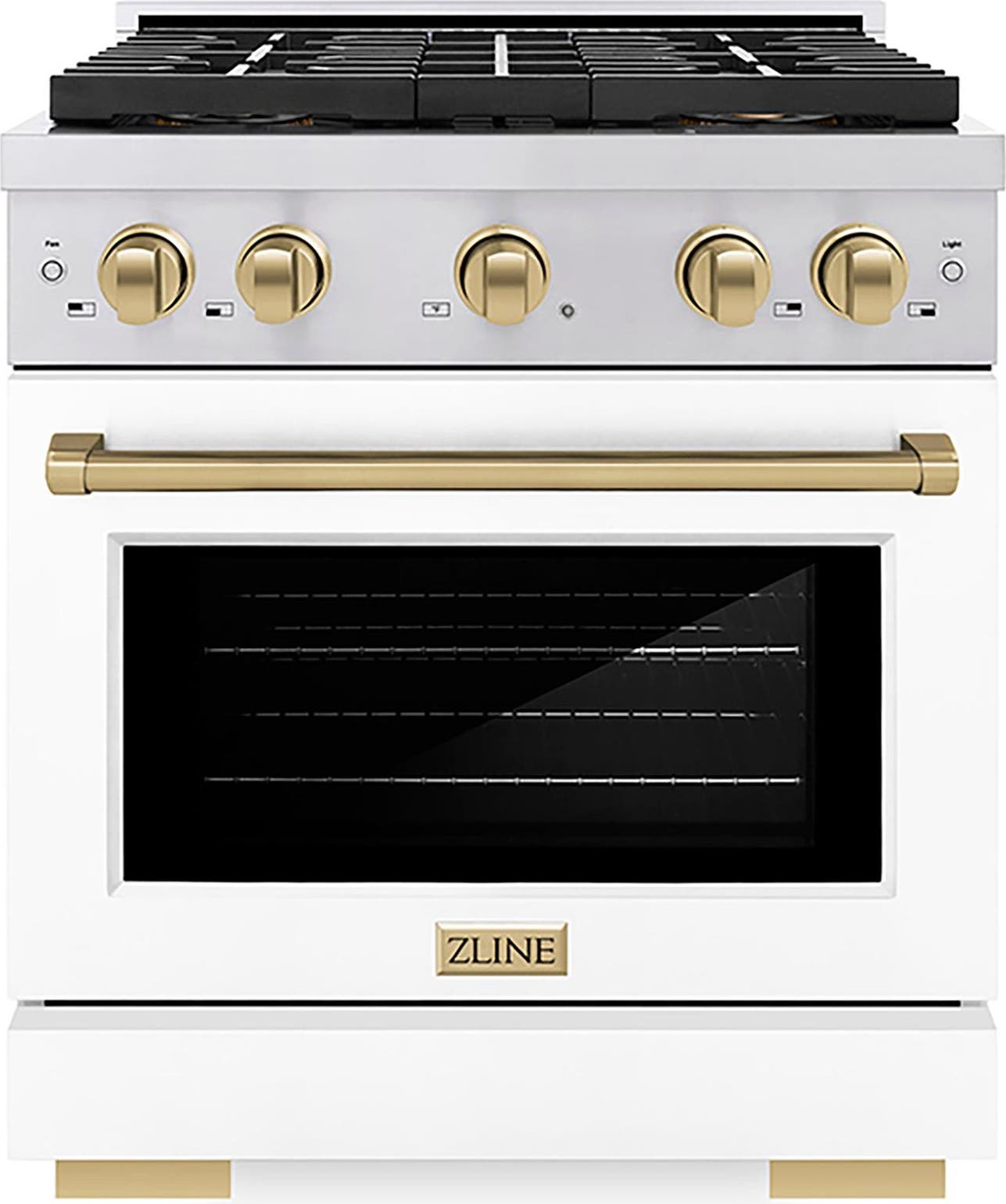 Stainless Steel With White Matte Door And Champagne Bronze Accents