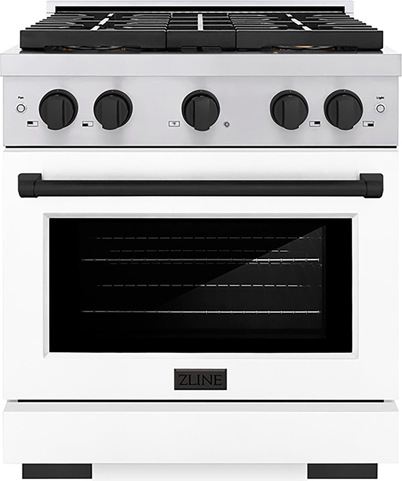 Stainless Steel With White Matte Door And Matte Black Accents