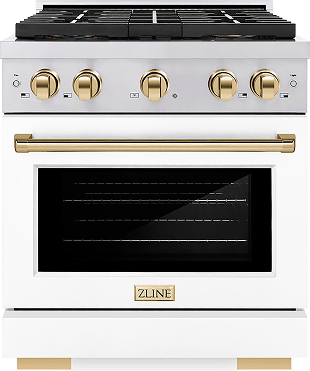 Stainless Steel With White Matte Door And Polished Gold Accents