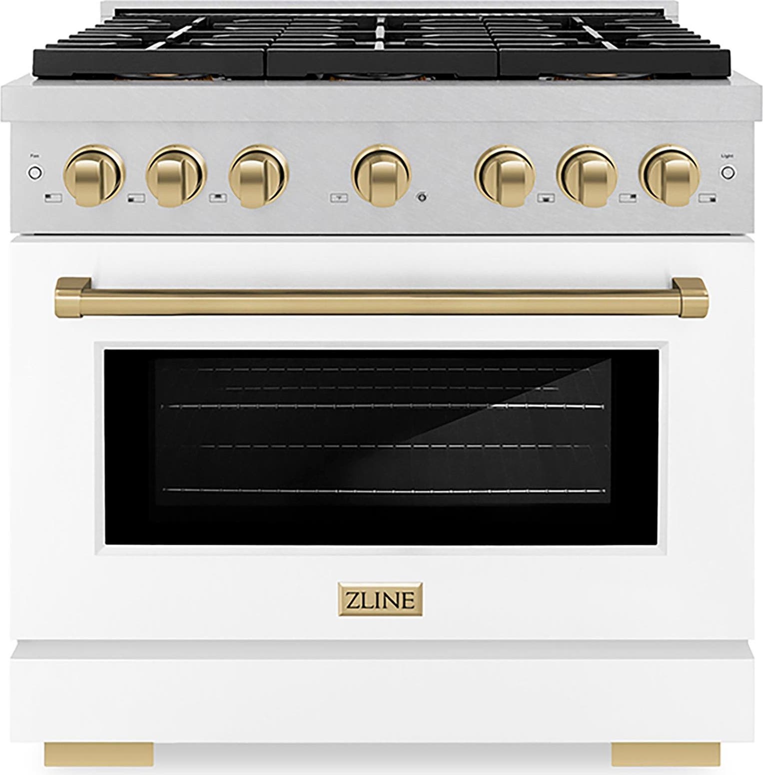 Satin Stainless Steel With White Matte Door And Champagne Bronze Accents