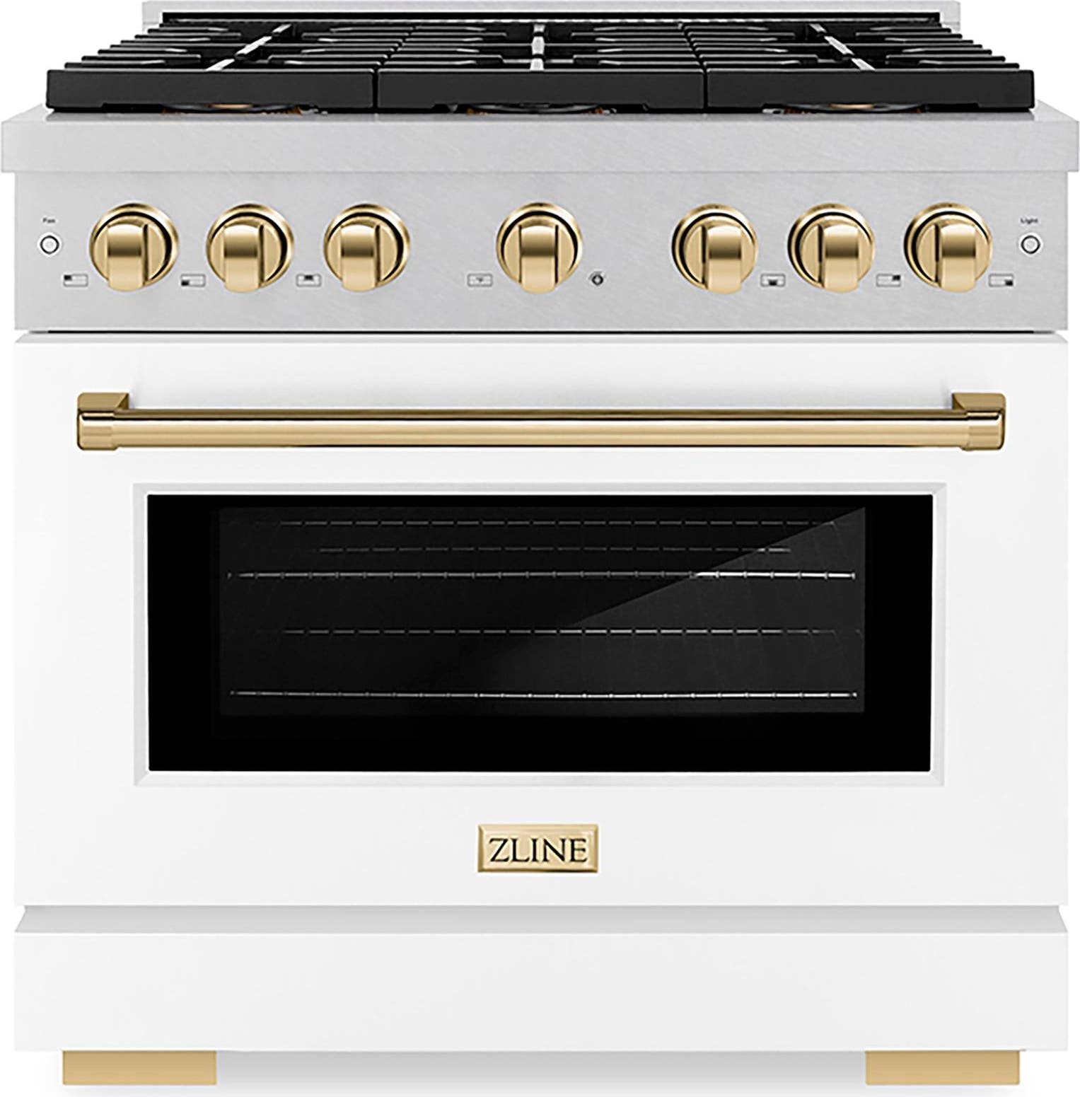 Satin Stainless Steel With White Matte Door And Polished Gold Accents