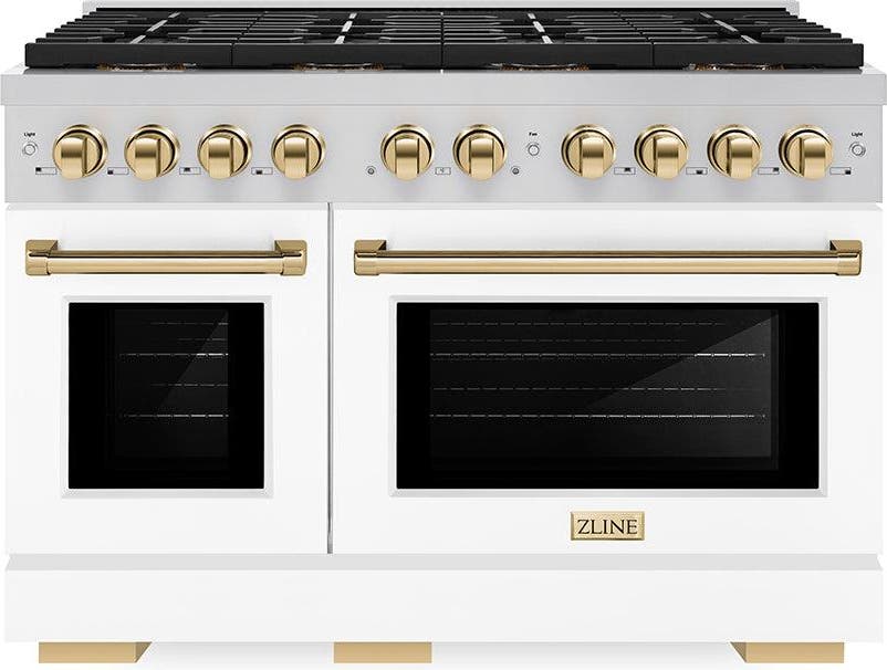 White Matte Doors And Polished Gold Accents
