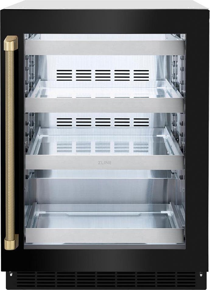 Black Stainless Steel Glass Door And Champagne Bronze Helix Handle