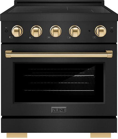 Black Stainless Steel With Polished Gold Accents