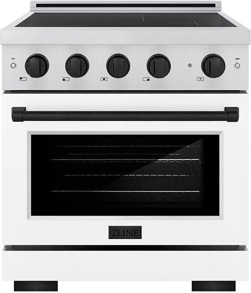 Stainless Steel With White Matte Door And Matte Black Accents