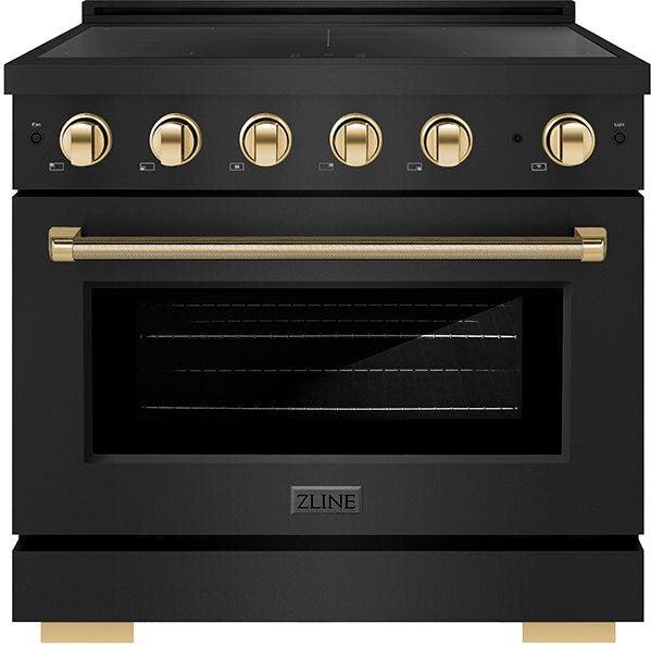 Black Stainless Steel With Polished Gold Helix Handle And Knob Accents