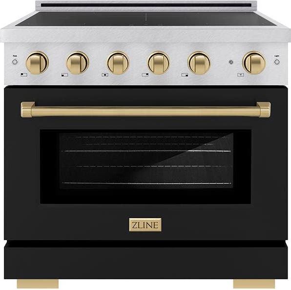 Satin Stainless Steel With Black Matte Door And Champagne Bronze Accents