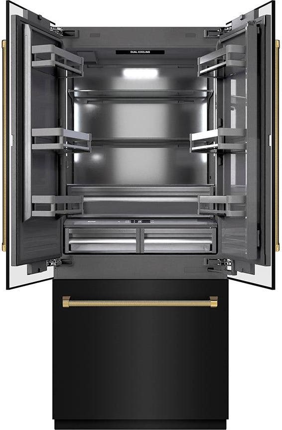 Black Stainless Steel With Graphite Gray Interior And Polished Gold Helix Handles