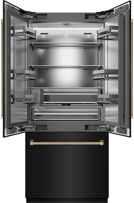 Black Stainless Steel With Stainless Steel Interior And Polished Gold Helix Handles