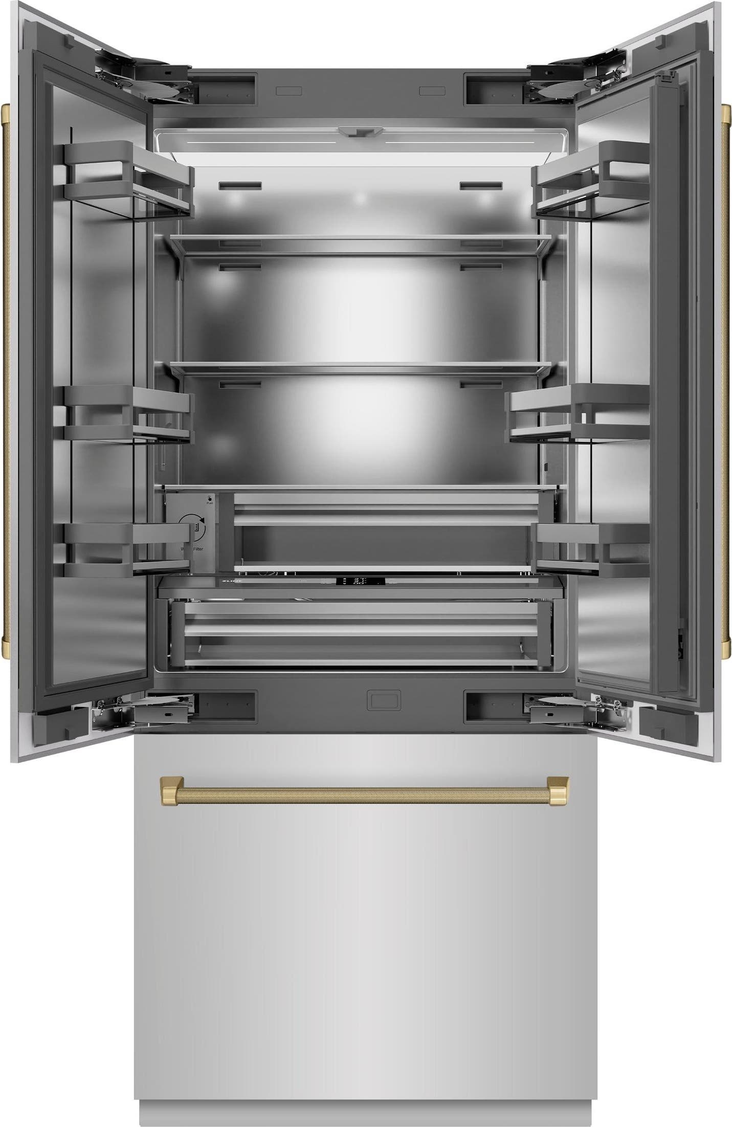 Stainless Steel With Stainless Steel Interior And Champagne Bronze Helix Handles