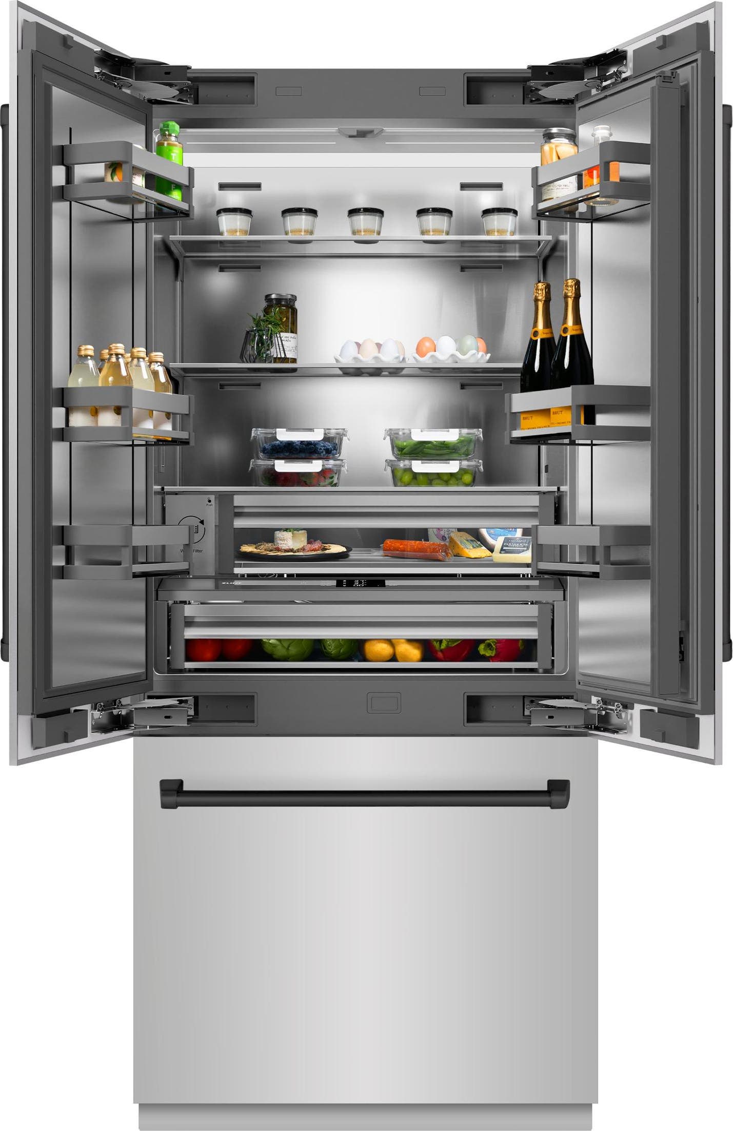 Stainless Steel With Stainless Steel Interior And Matte Black Accents