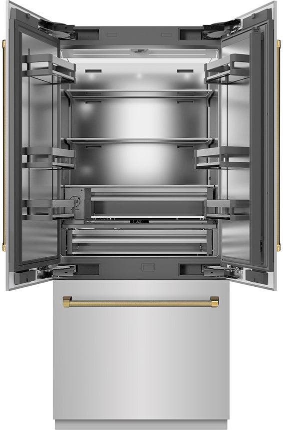 Stainless Steel With Stainless Steel Interior And Polished Gold Helix Handles