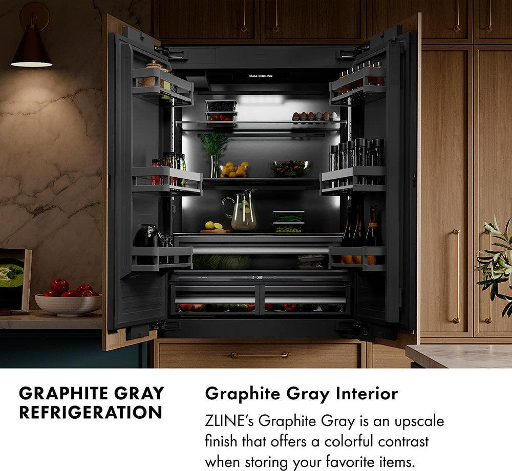 Zline GRBIVZ30430KCB Stainless Steel With Graphite Gray Interior And Ch...