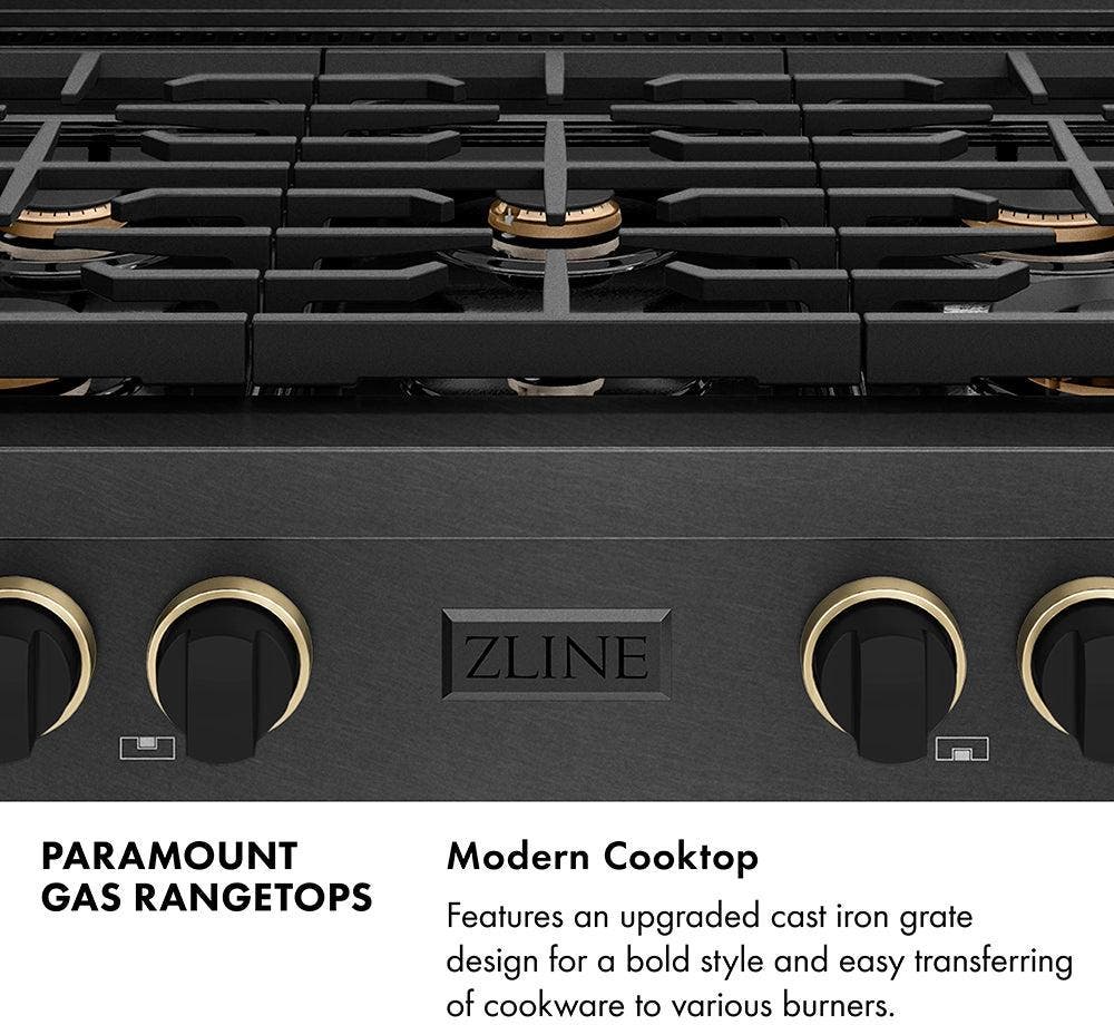 Zline SRTBSZ36MBCB Black Satin Stainless Steel With Matte Black And C...