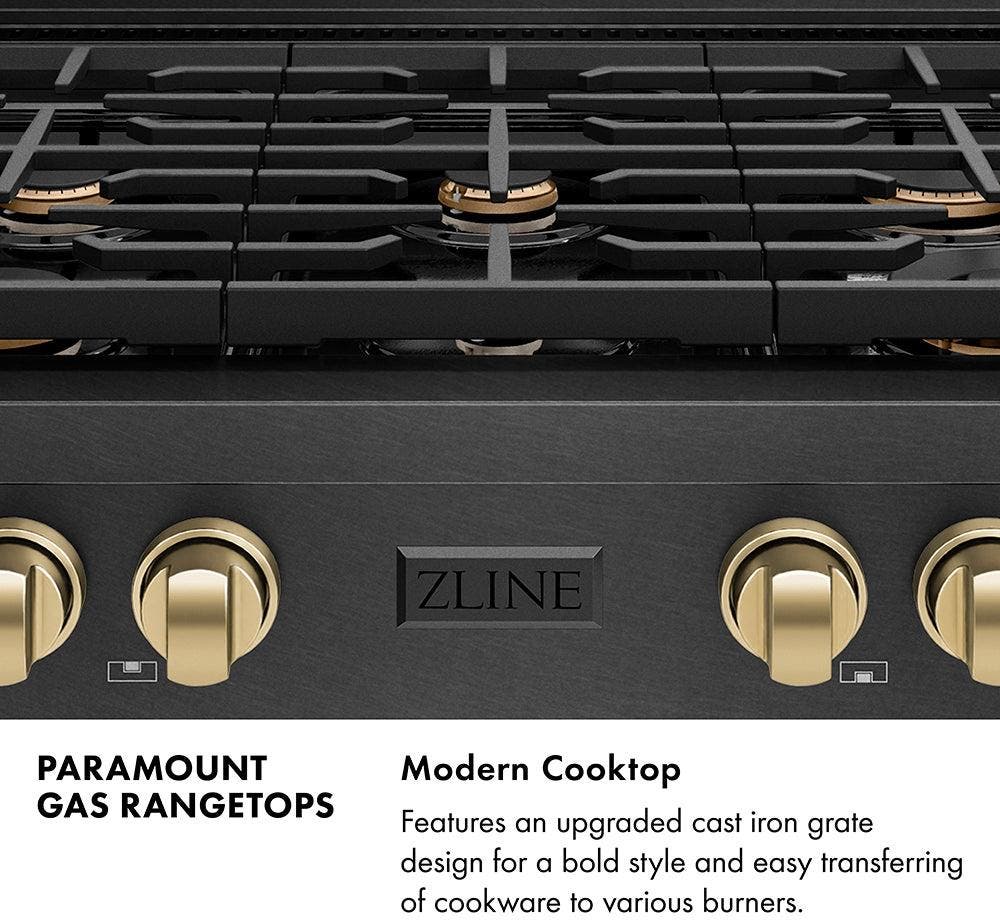 Zline SRTBSZ36CB Black Satin Stainless Steel With Champagne Bronze ...