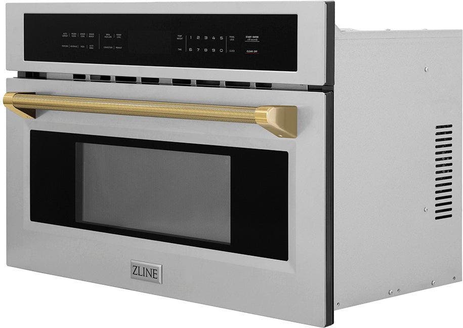 Zline MWOZ30KG Stainless Steel And Polished Gold Helix Handle