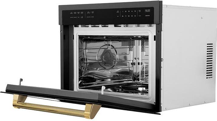 Zline MWOZ24BSKG Black Stainless Steel And Polished Gold Helix Hand...