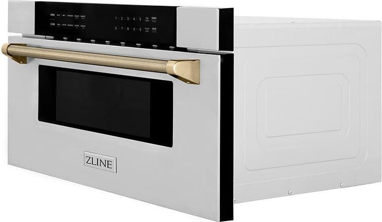 Zline MWDZ30KG Stainless Steel And Polished Gold Helix Handle