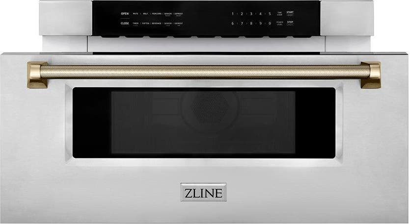 Zline MWDZ30KG Stainless Steel And Polished Gold Helix Handle