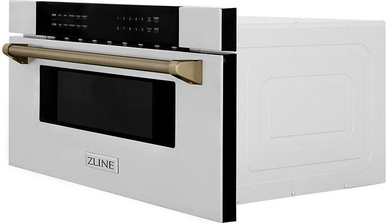 Zline MWDZ30KCB Stainless Steel And Champagne Bronze Helix Handle