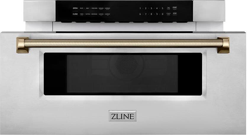 Zline MWDZ30KCB Stainless Steel And Champagne Bronze Helix Handle