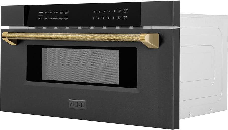 Zline MWDZ30BSKG Black Stainless Steel And Polished Gold Helix Hand...