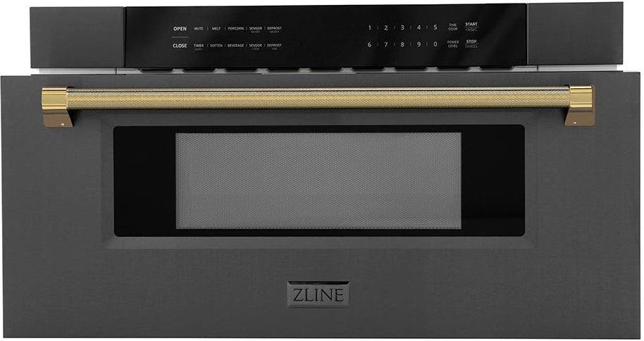 Zline MWDZ30BSKG Black Stainless Steel And Polished Gold Helix Hand...