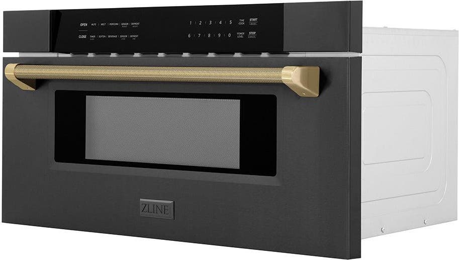 Zline MWDZ30BSKCB Black Stainless Steel And Champagne Bronze Helix H...
