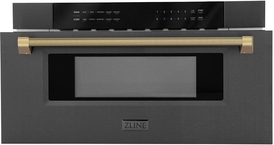 Zline MWDZ30BSKCB Black Stainless Steel And Champagne Bronze Helix H...