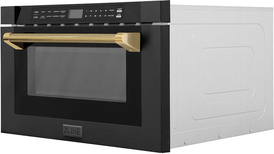 Zline MWDZ1BSHKG Black Stainless Steel And Polished Gold Helix Hand...
