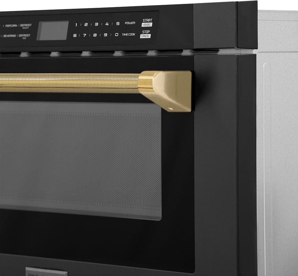 Zline MWDZ1BSHKG Black Stainless Steel And Polished Gold Helix Hand...