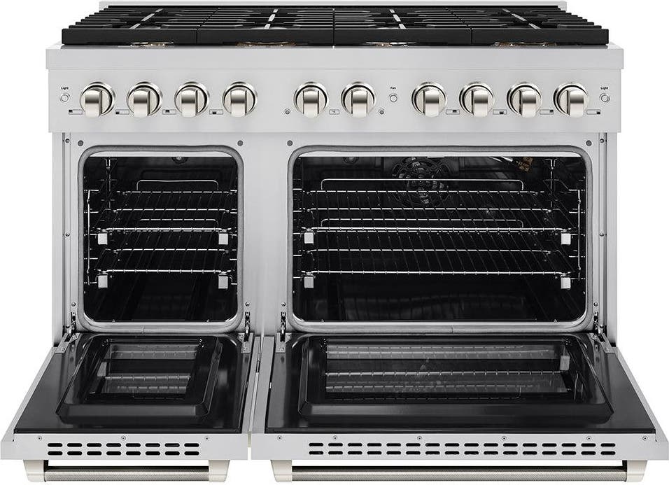 Zline SGRZ48KPN Stainless Steel And Polished Nickel Helix Handles ...