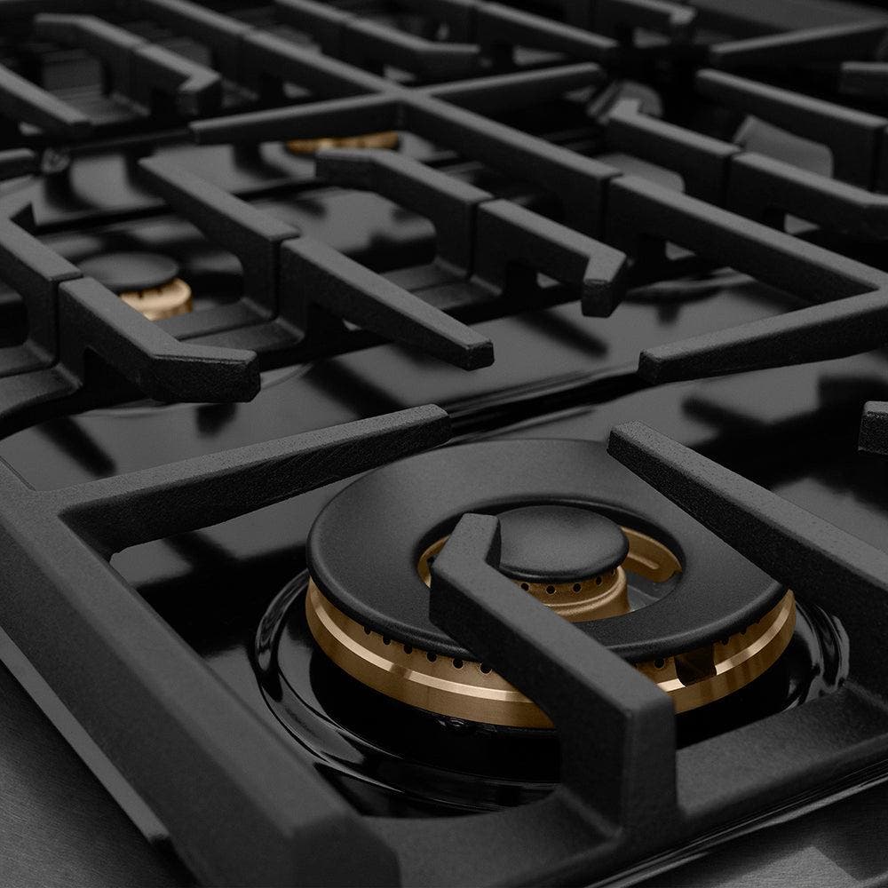 Zline SGRBSZ48G Black Satin Stainless Steel And Polished Gold Acce...