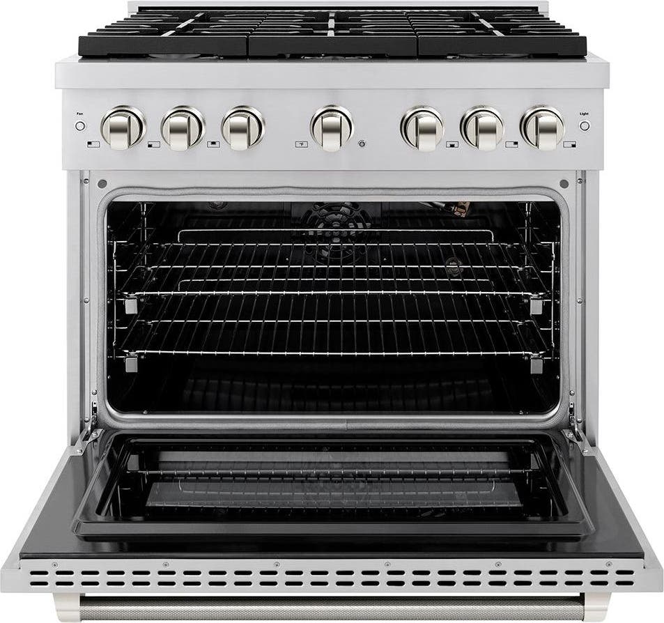 Zline SGRZ36KPN Stainless Steel With Polished Nickel Helix Handle ...