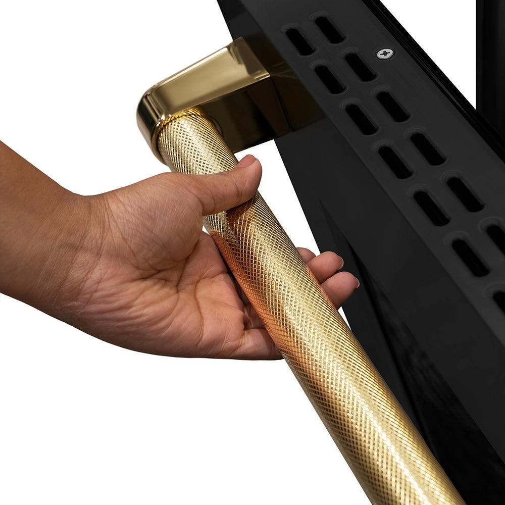 Zline SGRBZ36KG Black Stainless Steel With Polished Gold Helix Han...