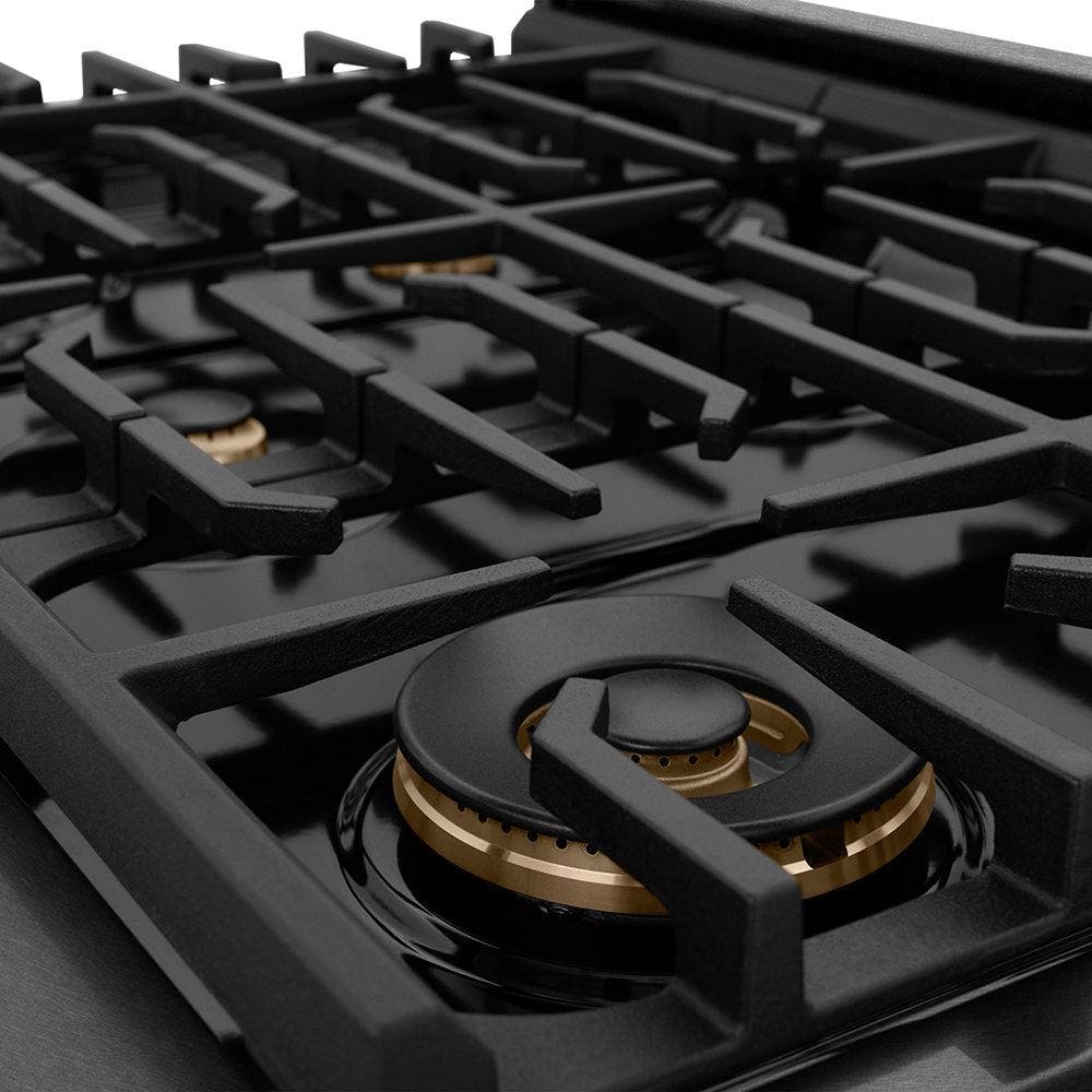 Zline SGRBSZ36G Black Satin Stainless Steel And Polished Gold Acce...