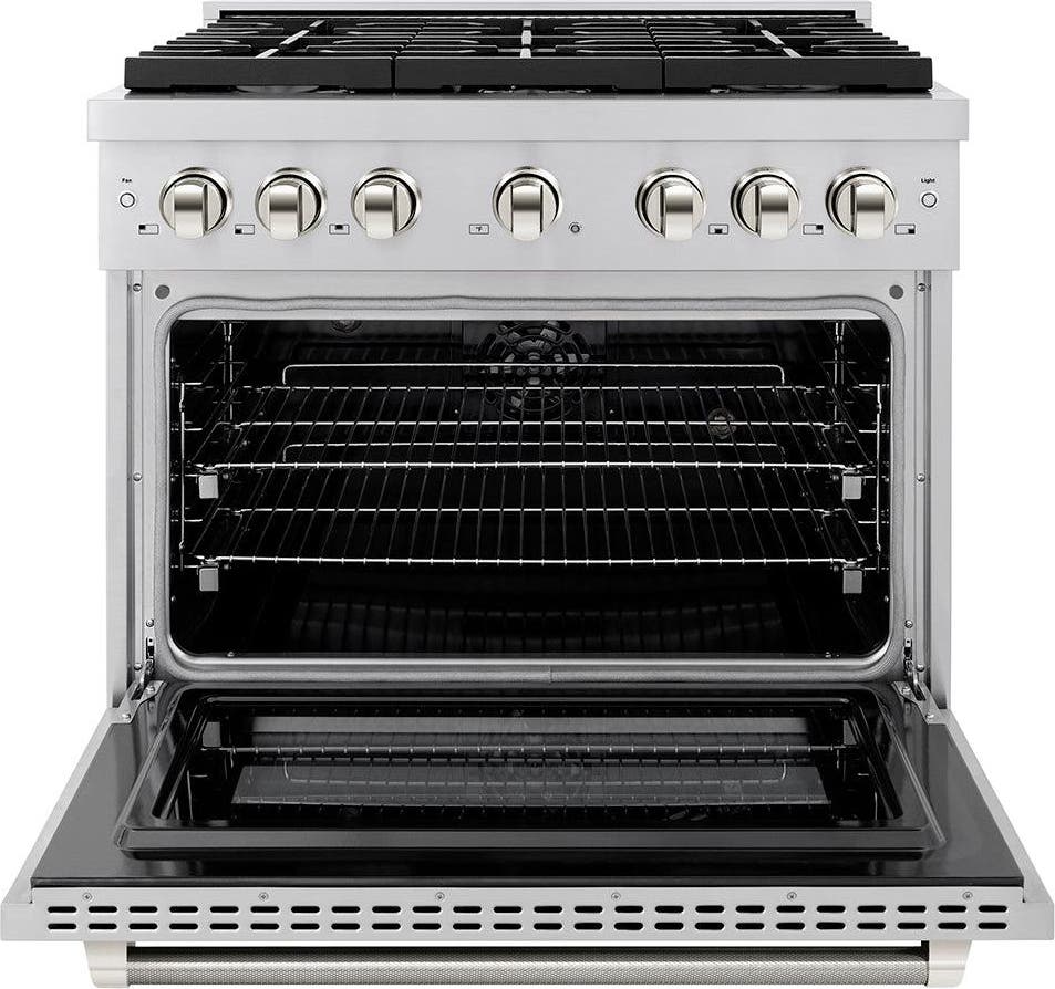 Zline SDRZ36KPN Stainless Steel With Polished Nickel Helix Handle ...