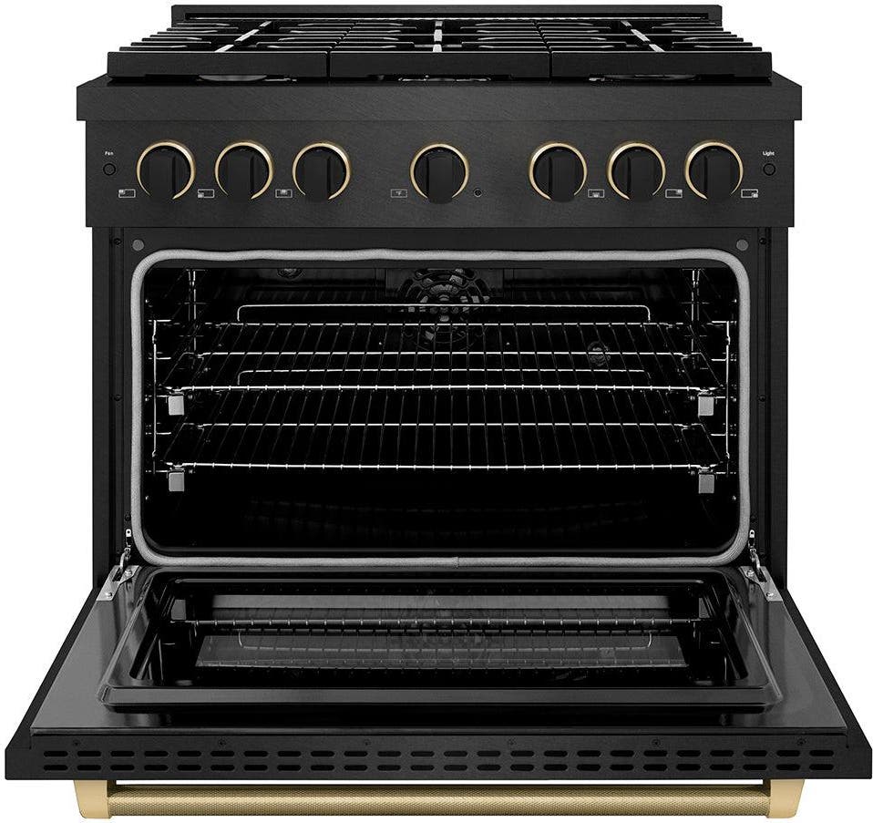 Zline SDRBSZ36MBCB Black Satin Stainless Steel With Matte Black And C...