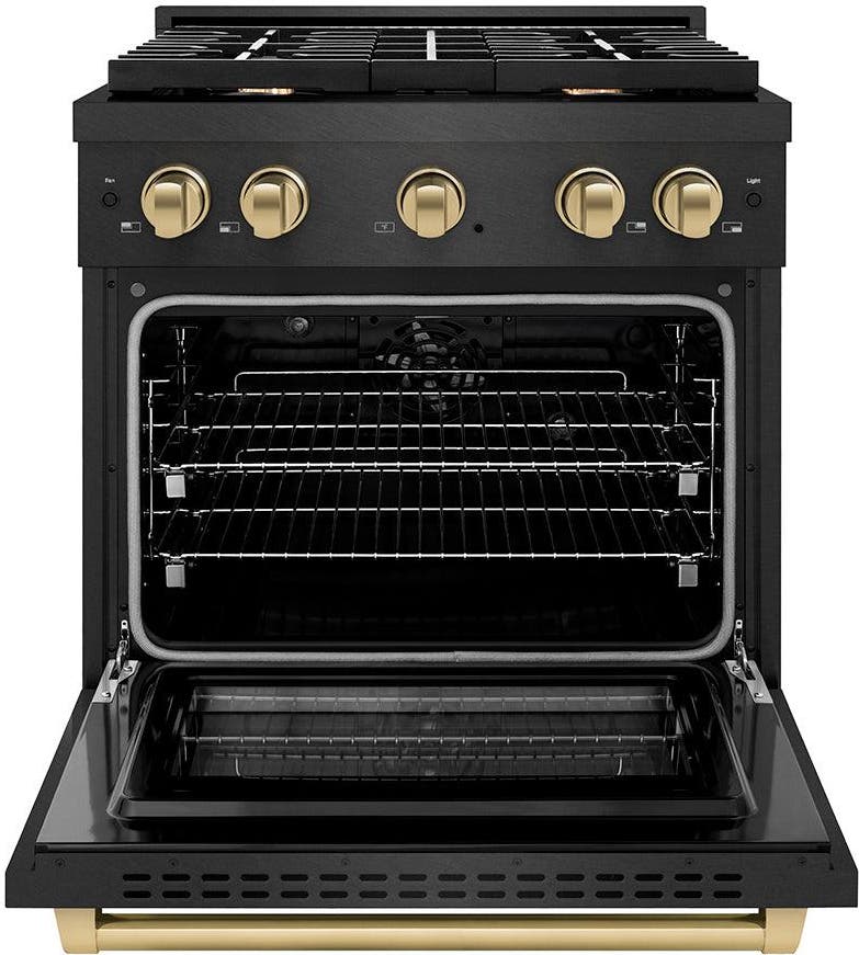 Zline SDRBSZ30CB Black Satin Stainless Steel With Champagne Bronze ...
