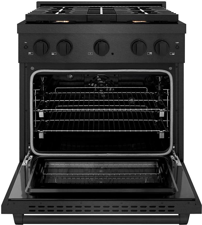 Zline SDRBSBR30 Black Satin Stainless Steel With 4 Brass Burners