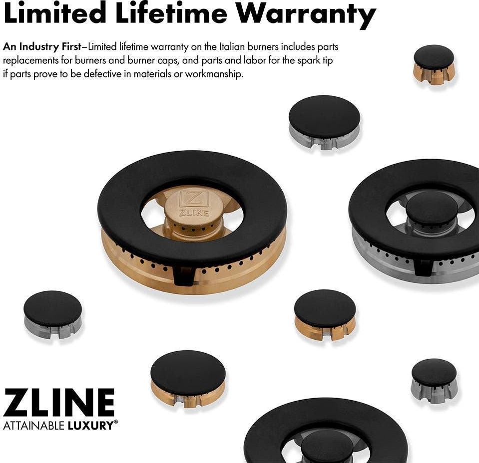Zline SDRBSBR30 Black Satin Stainless Steel With 4 Brass Burners