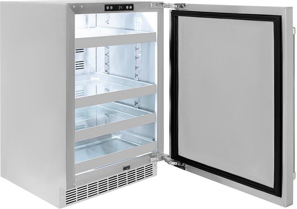 Zline RBSOZST24KPN Solid Stainless Steel Door And Polished Nickel Hel...
