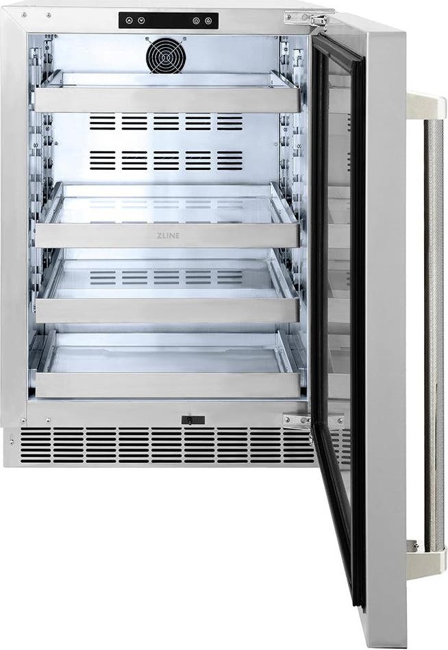Zline RBSOZST24KPN Solid Stainless Steel Door And Polished Nickel Hel...