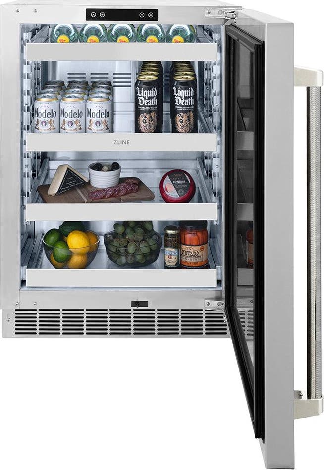 Zline RBSOZST24KPN Solid Stainless Steel Door And Polished Nickel Hel...