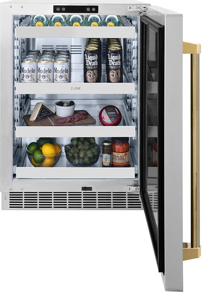 Zline RBSOZST24KG Solid Stainless Steel Door And Polished Gold Helix...