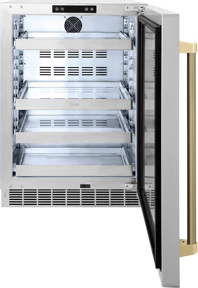 Zline RBSOZST24KCB Solid Stainless Steel Door And Champagne Bronze He...