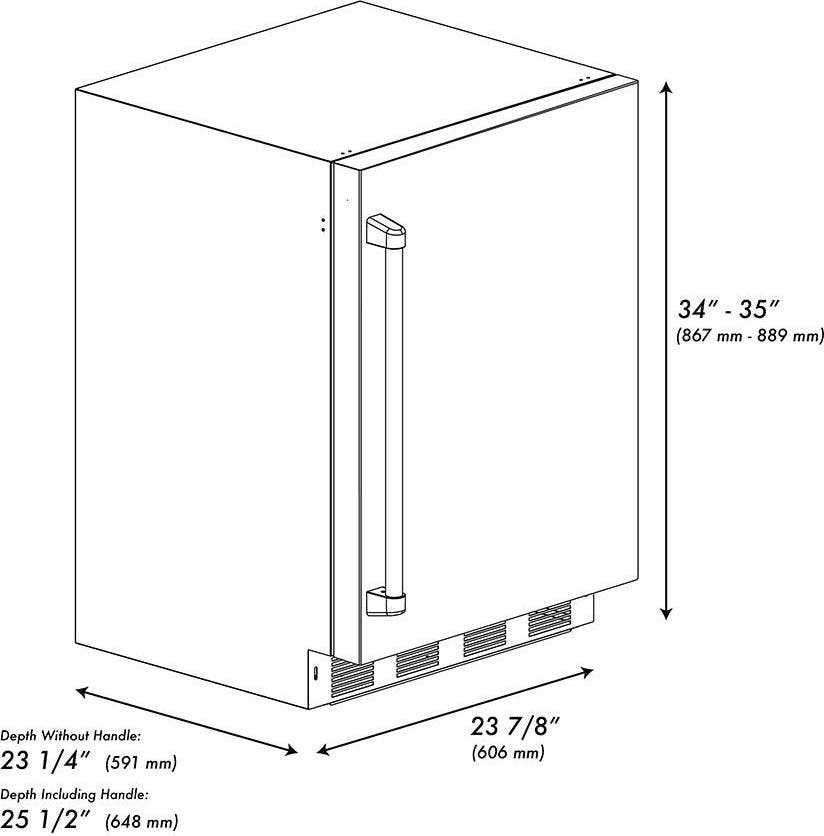 Zline RBSOZST24KCB Solid Stainless Steel Door And Champagne Bronze He...