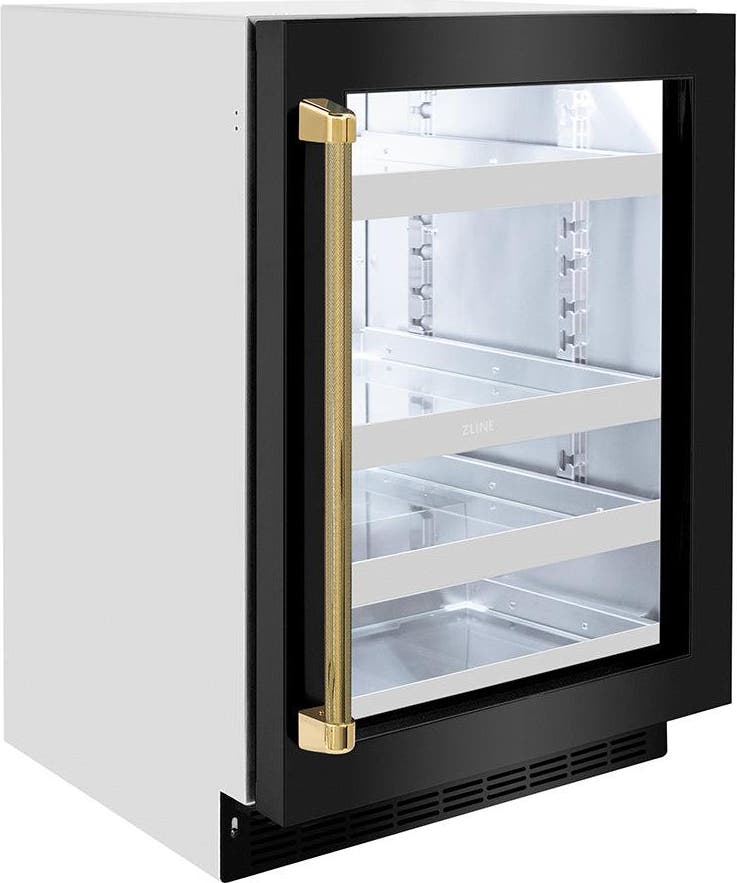 Zline RBSOZBS24KG Black Stainless Steel Glass Door And Polished Gold...