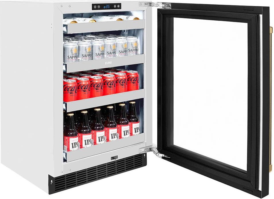 Zline RBSOZBS24KG Black Stainless Steel Glass Door And Polished Gold...
